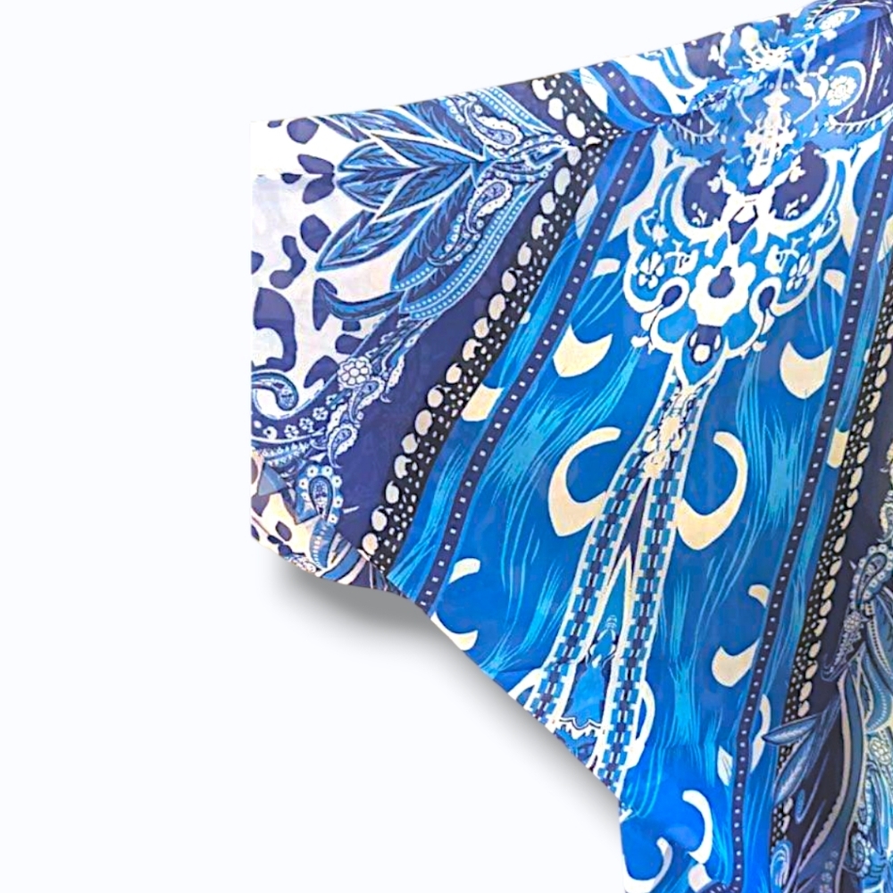 🩴 Beautiful Blue Paisley Kimono/ Swim Cover-Up +Stylish Daily Wear! - Picture 5 of 8